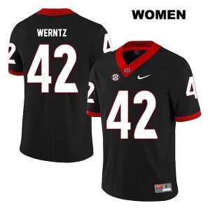 Women's Georgia Bulldogs NCAA #42 Mitchell Werntz Nike Stitched Black Legend Authentic College Football Jersey UBF5754XN